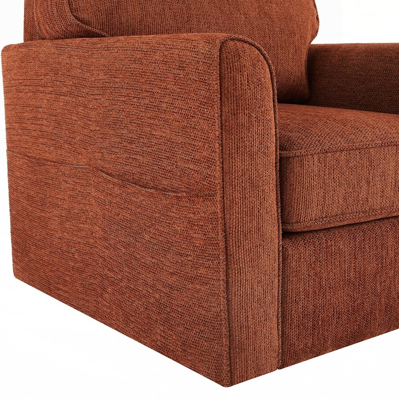 360° Swivel Chair Accent Barrel Armchair Swivel Sofa Chair with Side Pockets