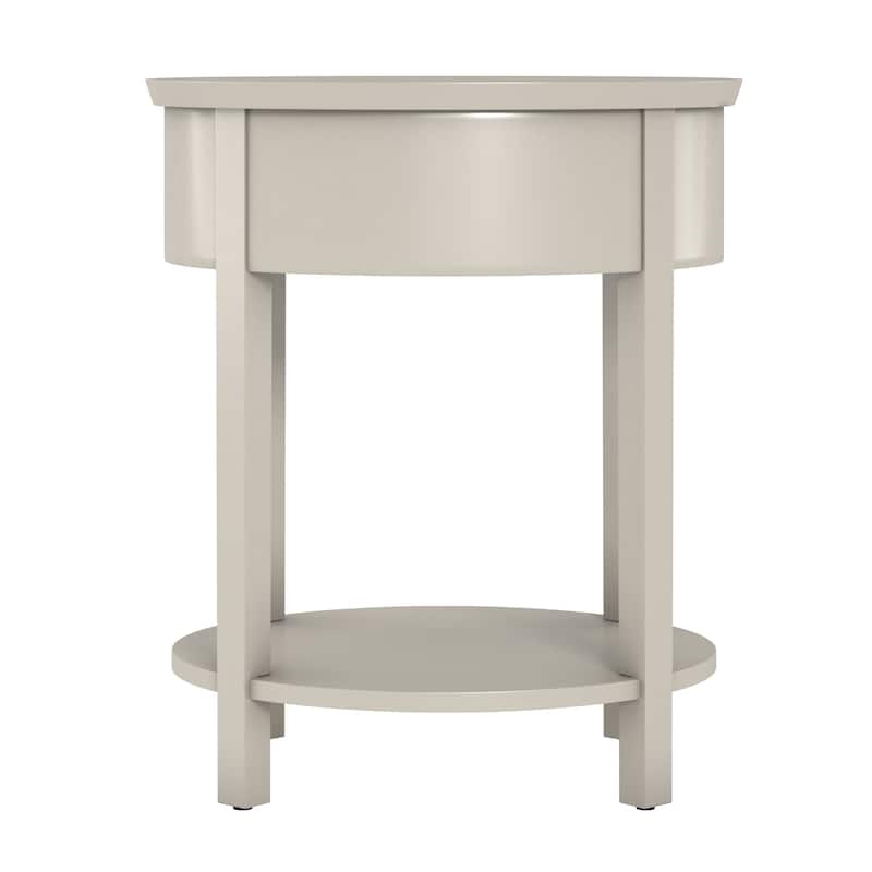 Fillmore 1-Drawer Oval Wood Shelf Accent End Table by iNSPIRE Q Modern