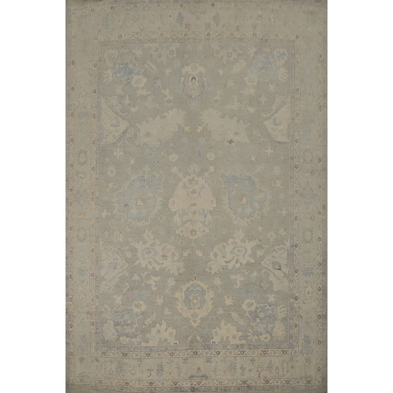 Hand Knotted Oriental 100% Wool Carpet Transitional All-Over Greys & Charcoal Oushak Area Rug - 15' 0'' X 12' 2''