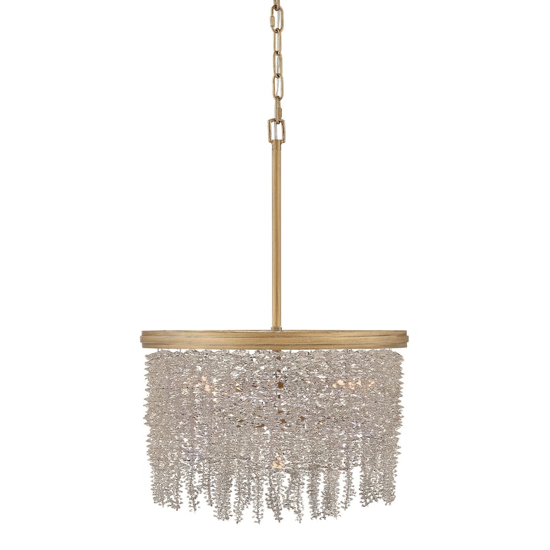 Fredrick Ramond FR41493 Rubina 4 Light 18" Wide Semi-Flush Ceiling - Burnished Gold / Light Amber