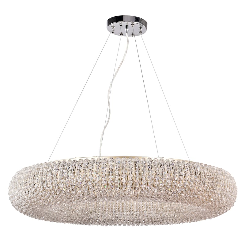 Krista Glam Champagne Gold Crystal Chandelier - 2 Size Options (16-Light/24-Light), Dimmable G9 Fixture with Adjustable Wire