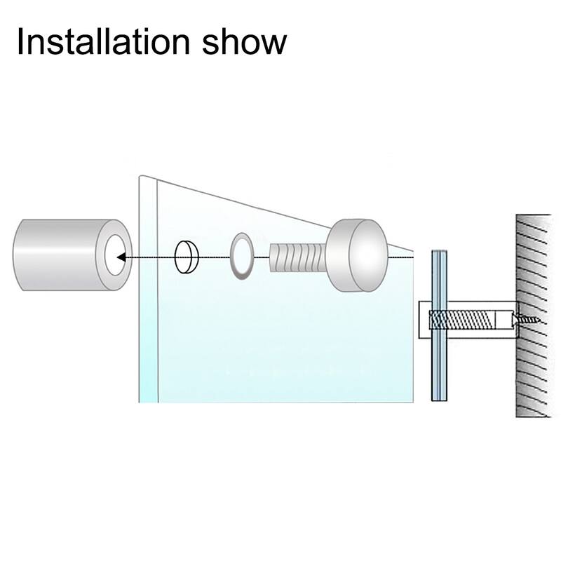 Glass Standoff Mount Stainless Steel Wall Standoff 16mm Dia 27mm Length 12 Pcs - 16mm x 27mm