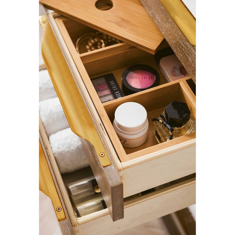 James Martin Vanities Columbia 36" Single Vanity, Latte Oak with Radiant Gold Hardware