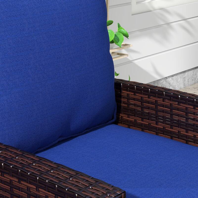 Outsunny 8-Piece Patio Chair Cushion and Back Pillow Set, Seat Replacement Patio, Cushions Set for Outdoor Garden Furniture