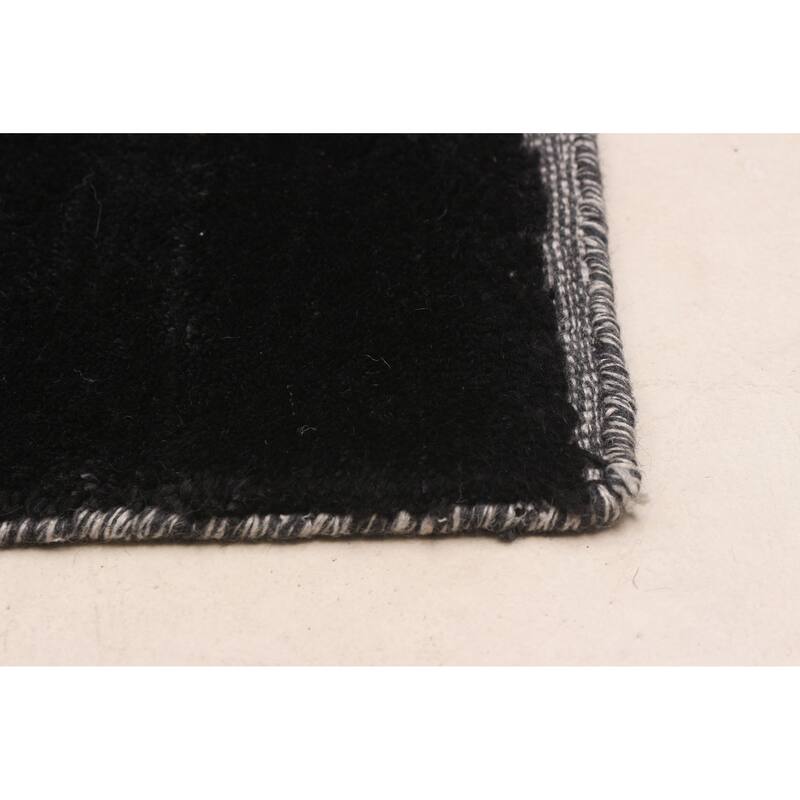 ECARPETGALLERY Hand-knotted Tangier Black Wool Rug - 9'11 x 13'11