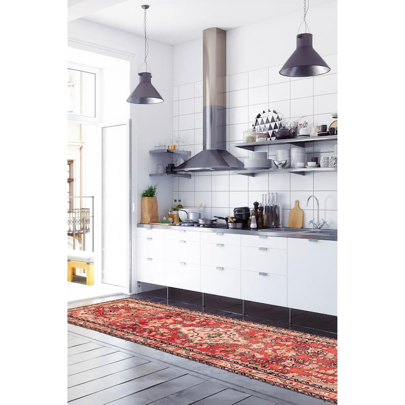 ECARPETGALLERY Hand-knotted Andelz Light Red Wool Rug - 2'7 x 9'8