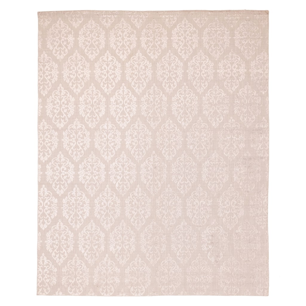 ECARPETGALLERY Hand Loomed Elysian Light Grey Viscose, Wool Rug - 8'0 x 10'1