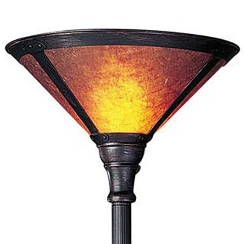 71" Rusted Torchiere Floor Lamp With Brown Dome Shade - 15" x 15" x 71"