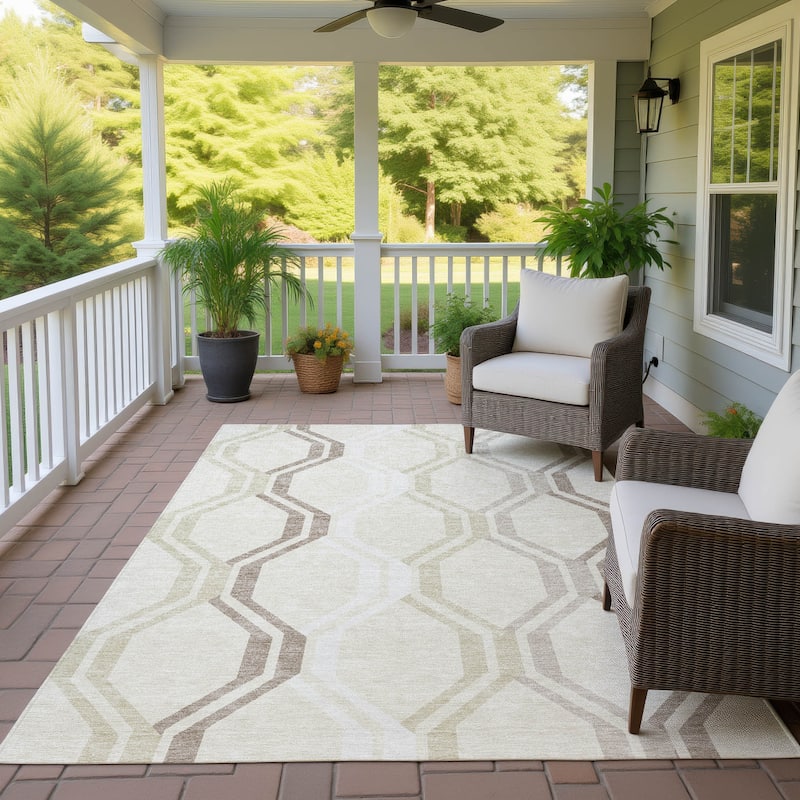Machine Washable Indoor/ Outdoor Contemporary Dimensions Chantille Rug