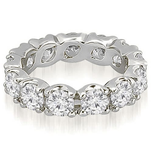 14K White Gold 4.25 ct.tw Round Cut Diamond Fishtail Eternity Ring HI,SI1-2