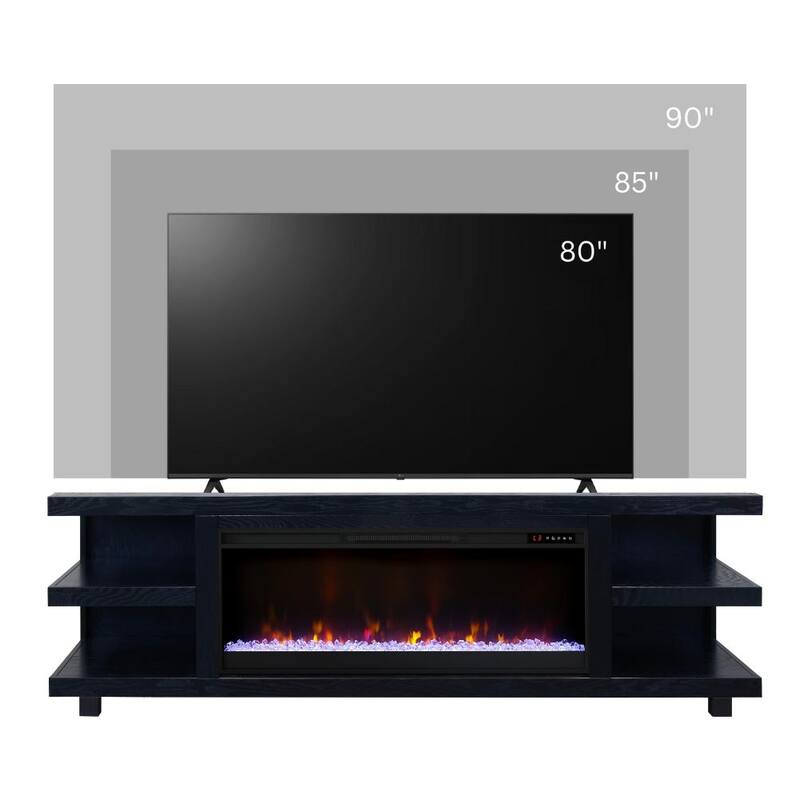 Bridgevine Home Laurel Canyon 82 inch Fireplace TV Stand for TVs up to 90 inches, Minimal Assembly