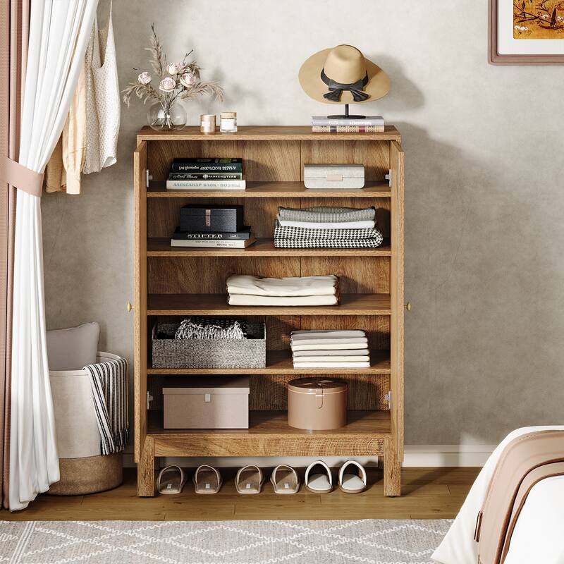 5-Tier Adjustable Shoe Cabinet with Doors for 20 Pairs