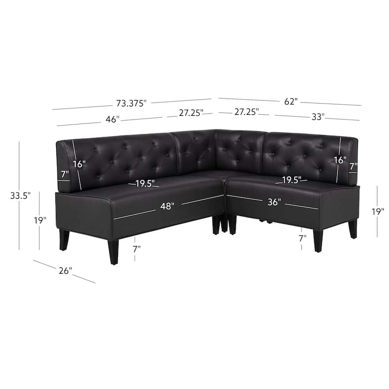 Allard Upholstered/Faux Leather Modern Farmhouse Nook Bench