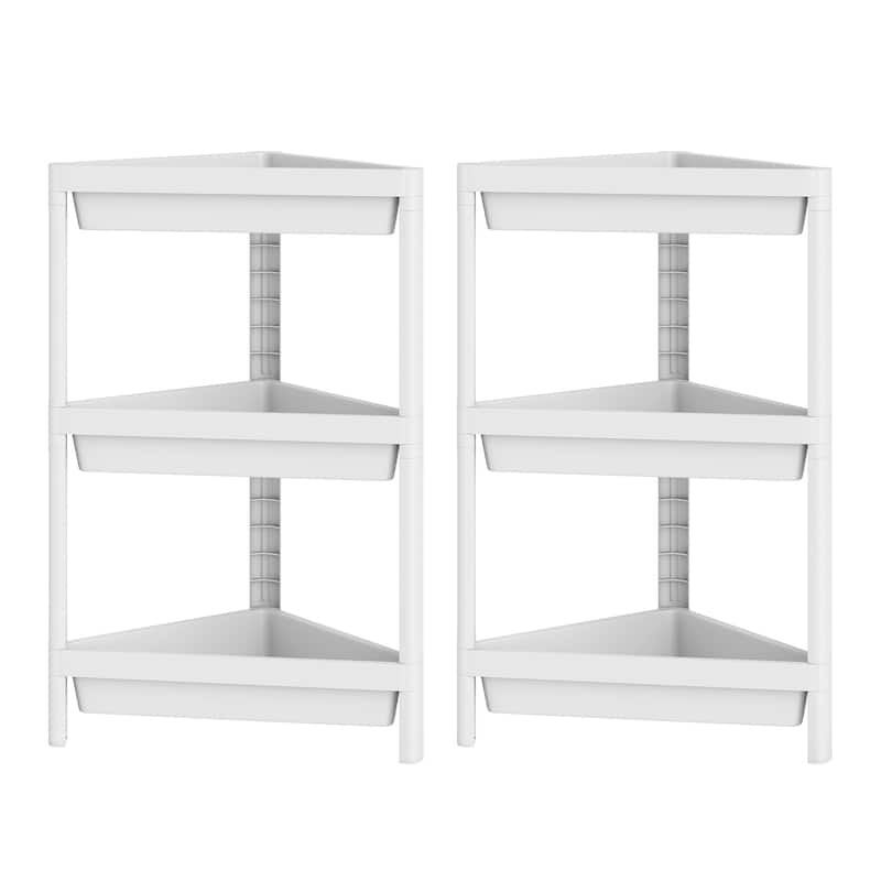 Gymax 2-Pack 3-Tier Shelf w/Detachable Design & Drainage Holes