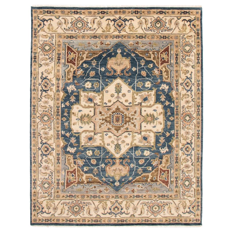 ECARPETGALLERY Hand-knotted Jules Serapi Navy Wool Rug - 7'11 x 9'10 - Navy - 7'11 x 9'10