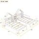 preview thumbnail 5 of 12, Double Twin Size Platform Kids Bed Frame with House-Shaped Headboard and Built-in Nightstand, No Box Spring Required, White