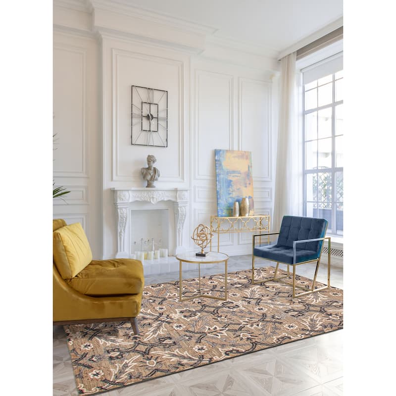 ECARPETGALLERY Hand-knotted Tangier Light Khaki Wool Rug - 5'3 x 8'1