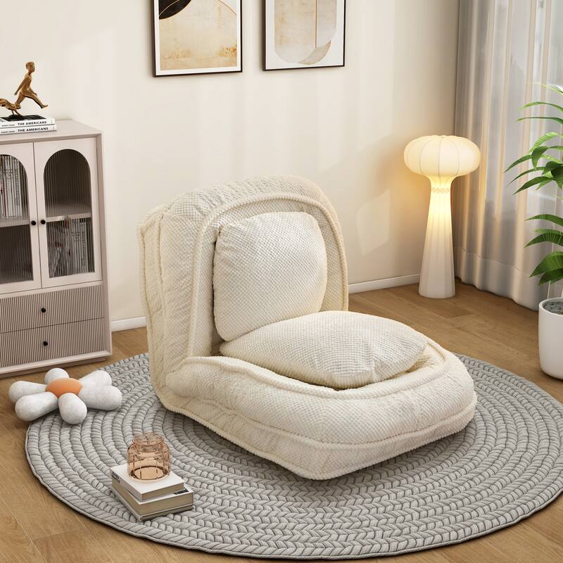 Modern Convertible Accent Chair, Adjustable Floor Lazy Sofa Couch