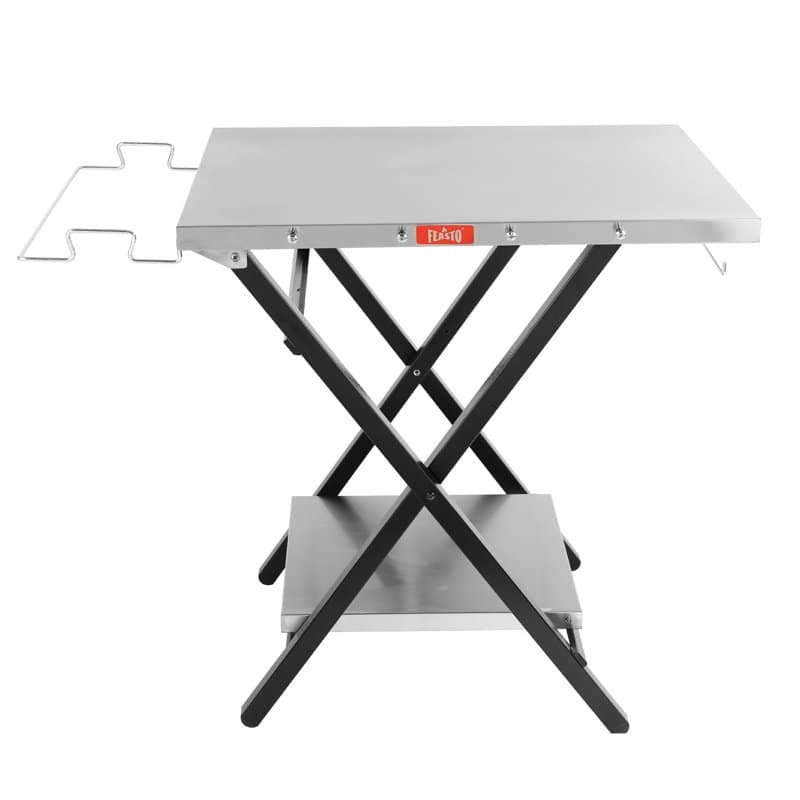 Feasto 24"x 30" Foldable Pizza Oven Stand and Food Prep Table - Sliver
