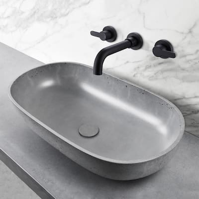 Modern Matte Black Two Handle Bathroom Faucet - 8.03-in W