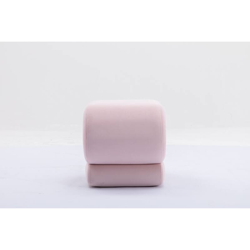 Modern S-shape Fabric Ottoman Makeup Stool Footstool