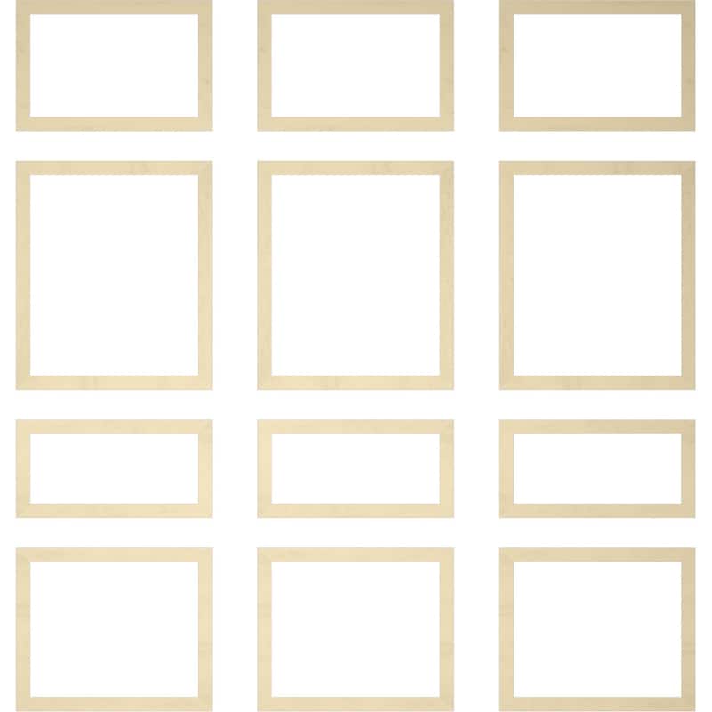 94 1/2"L Ashford Square Design Full Wall Wainscot Paneling Kit - Adjustable from Heights