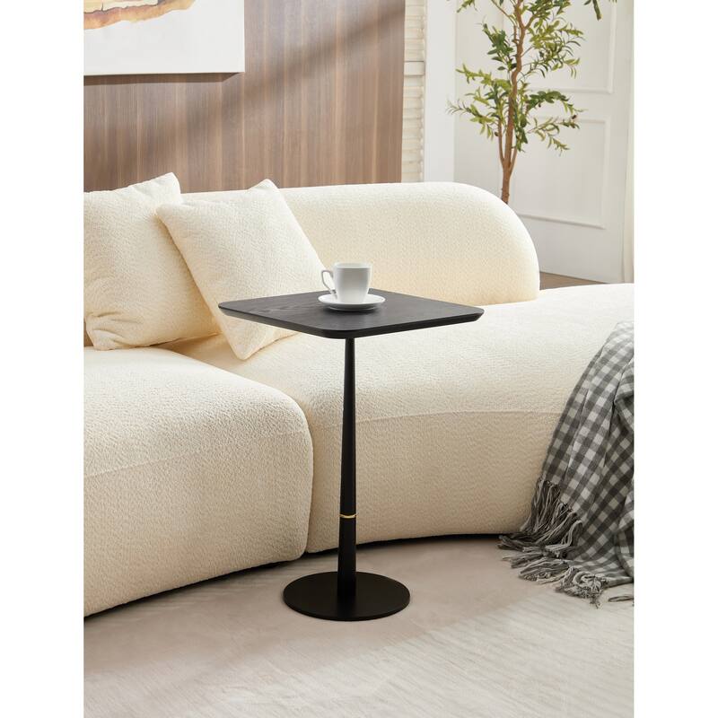 Modern Minimalist Coffee Table Square Coffee Table with Waterproof Tabletop and Decorative Ring, for Living Room