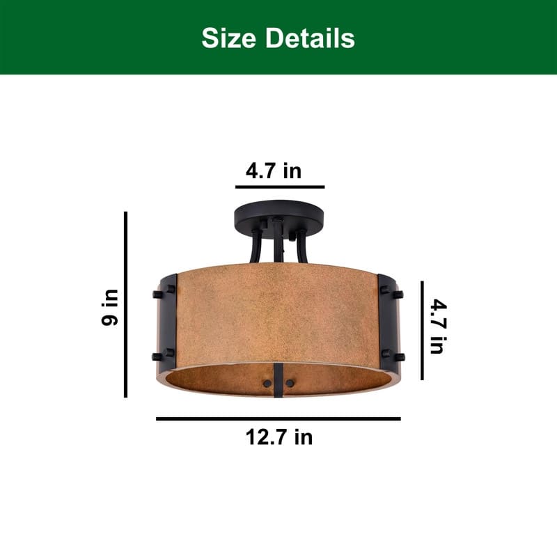 2 Light bulbs light rustic bronze light for kitchen metal ceiling light