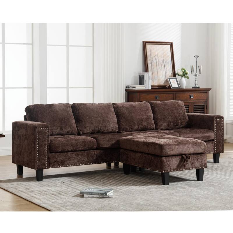 5 Seat Modular Sofa with Storage Ottoman