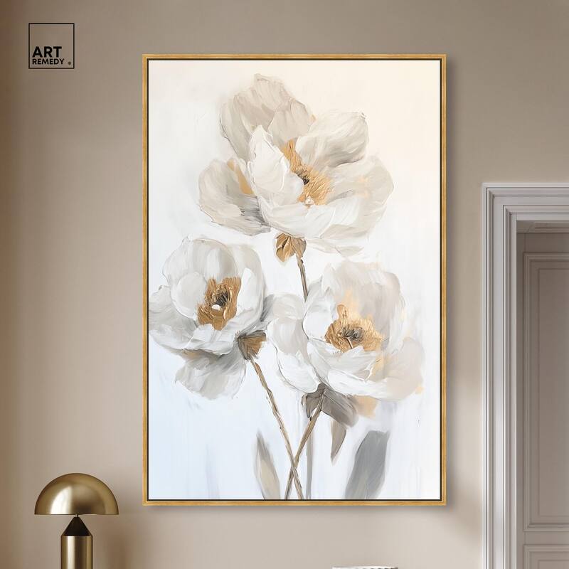 Silvered Flora II Canvas by Art Remedy