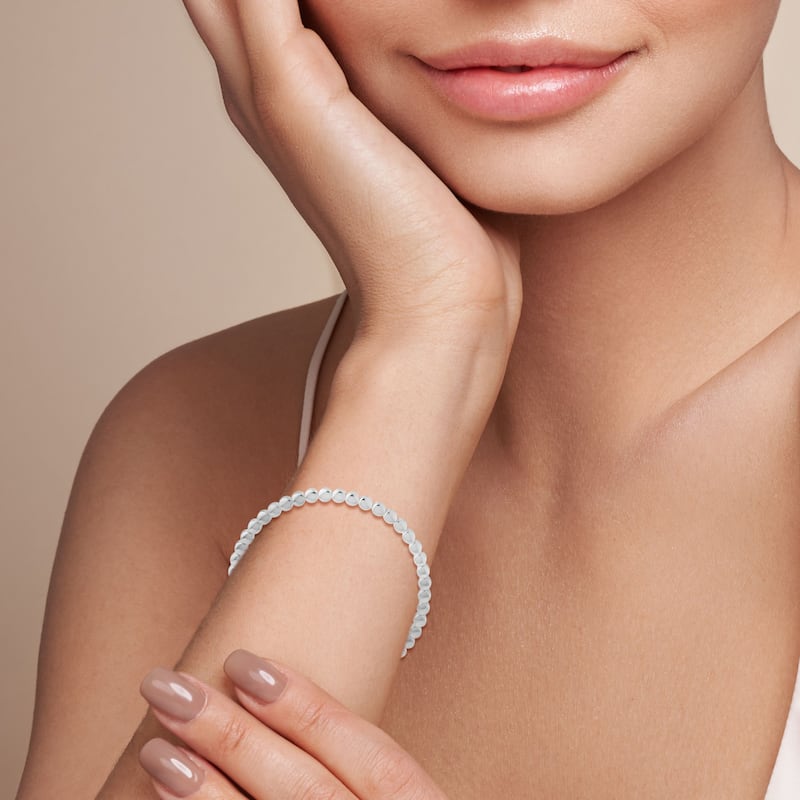 Soleil Sterling Silver Beaded Tennis Bracelet