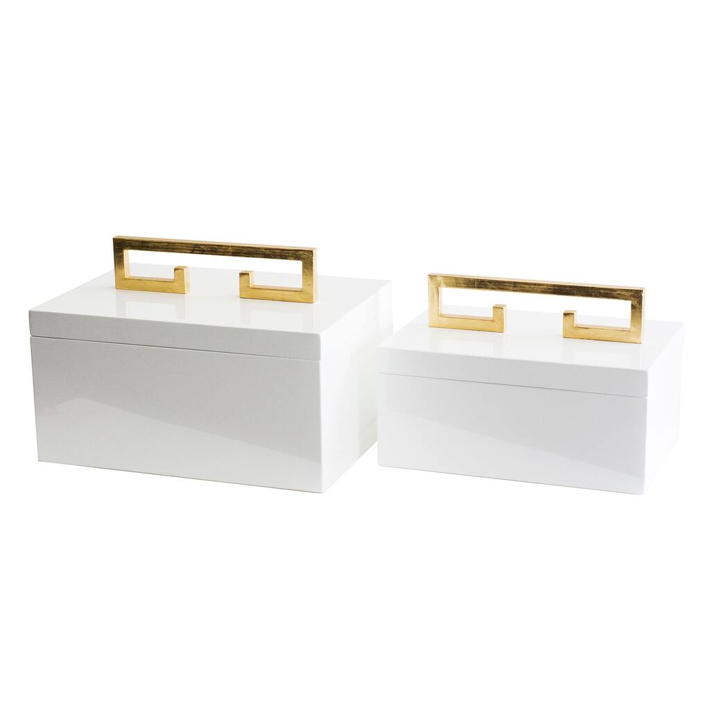 Avondale Boxes, White (Set of 2)