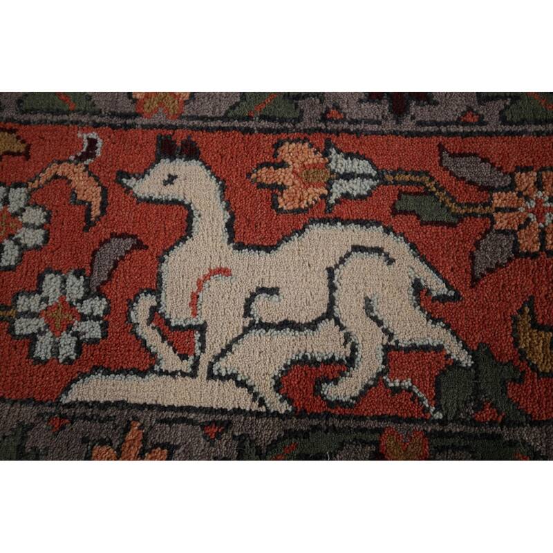 Animal Pictorial Ziegler Indian Large Area Rug Handmade Wool Carpet - 10'0"x 13'10"
