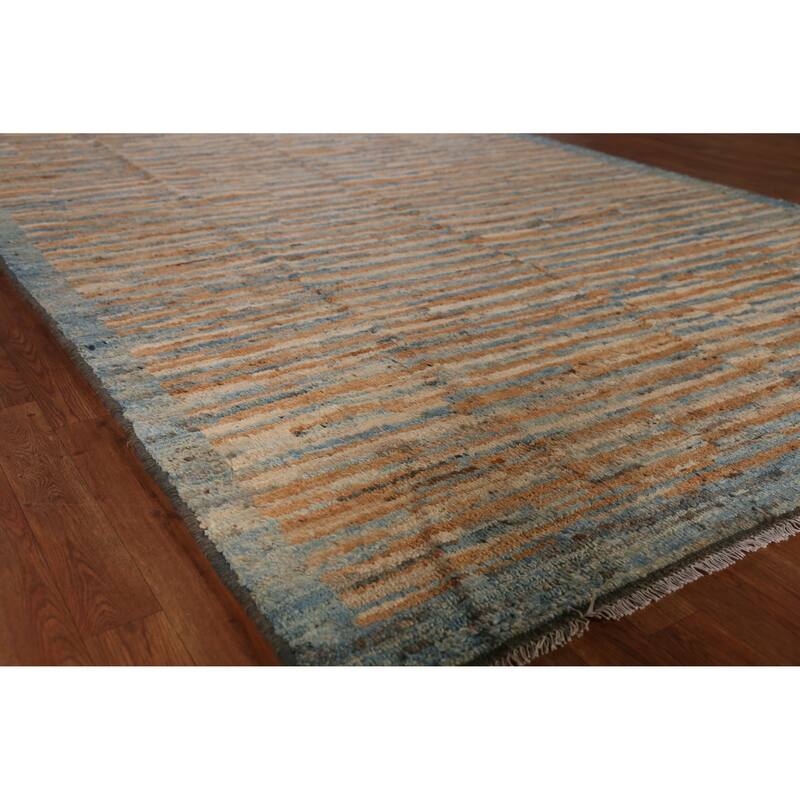 Striped Moroccan Oriental Area Rug Handmade Wool Carpet - 6'9" x 9'9" - 6'9" x 9'9" - Multi-Color