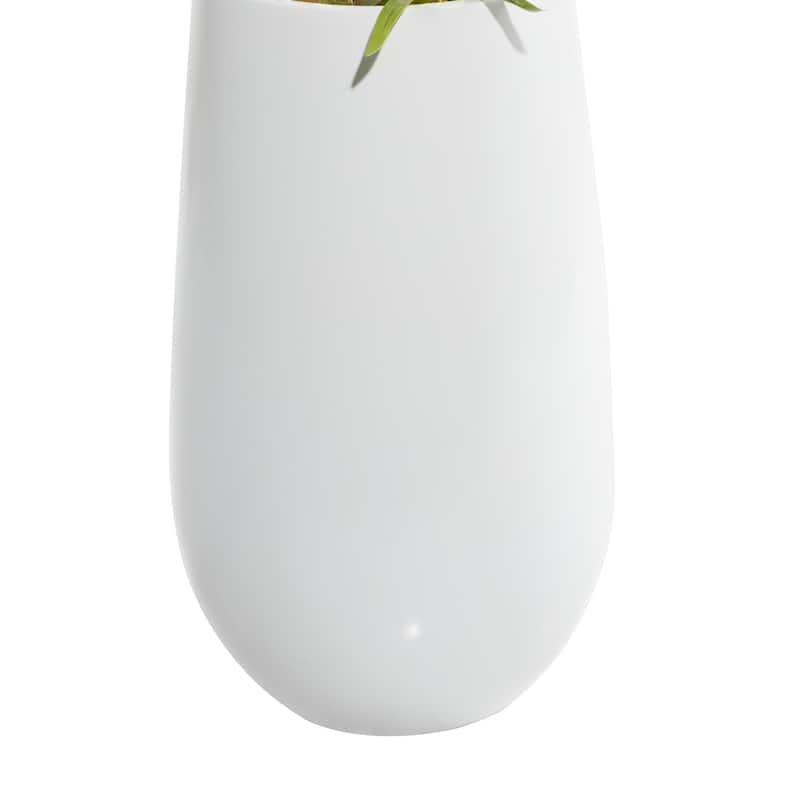 Faux Foliage Bamboo Artificial Tree with Realistic Leaves and White Fiberglass Pot - Green - Roche River Decor