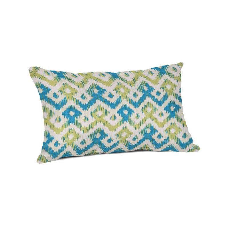 Casual Cushion Ikat 1-Piece Indoor/Outdoor Square Throw Pillow, 18"W x 18"L, Nixie Palm