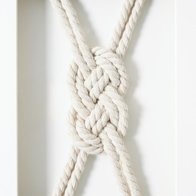American Art Decor Naut Shore Framed Nautical Knots Wall Decor in Natural 3-piece set