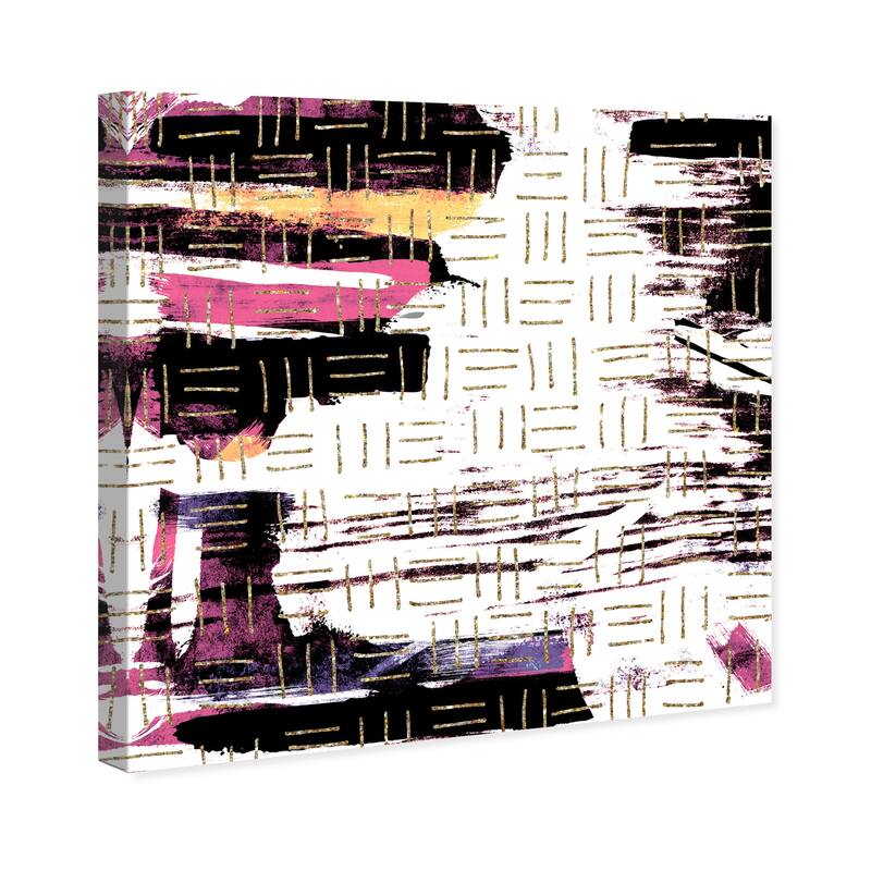Wynwood Studio Canvas Abstract Cranberry Textile Repetition White and Modern & Contemporary Wall Art Canvas Print