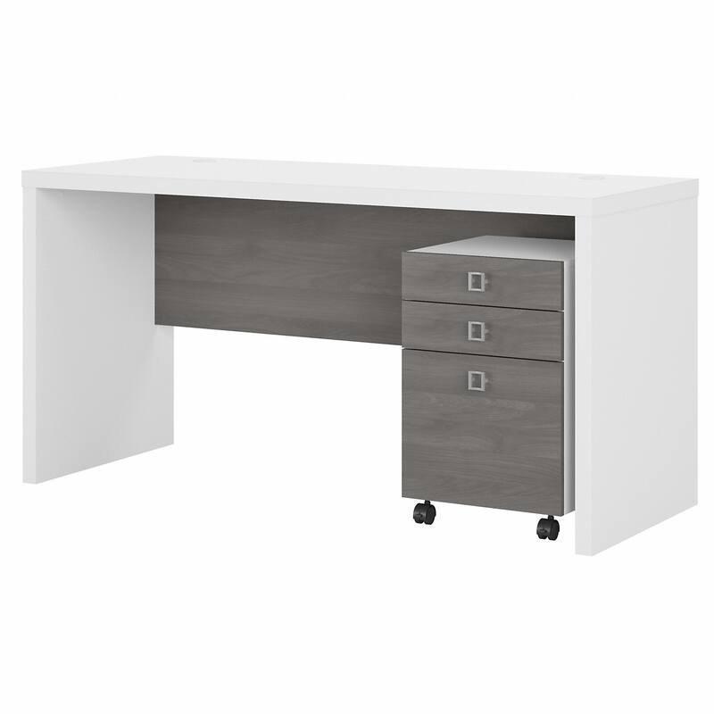 Echo Credenza Desk with Mobile File Cabinet by Bush Business Furniture