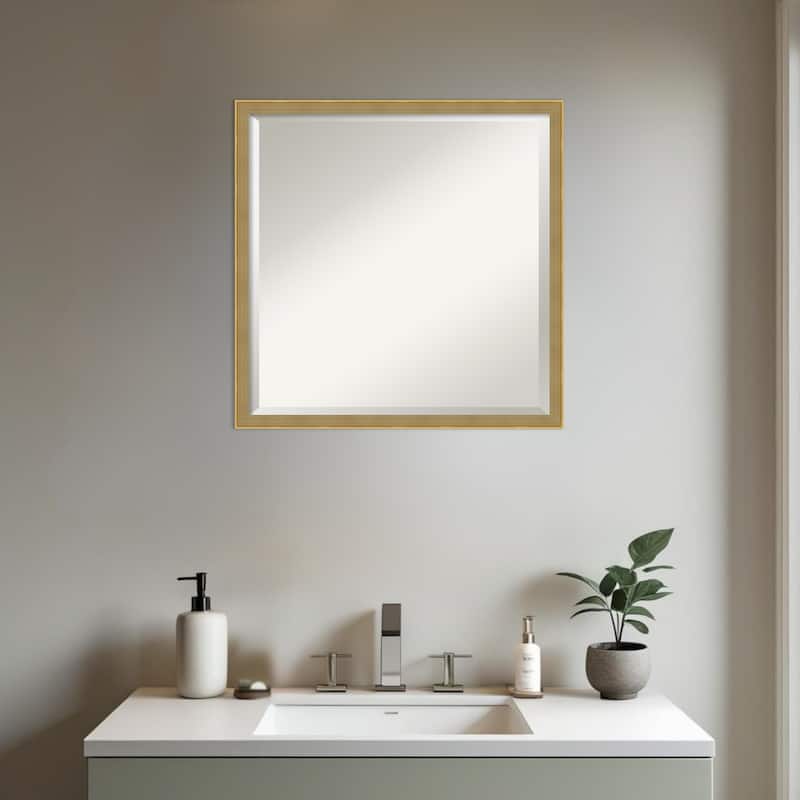 Incline Beveled Wood Framed Bathroom Vanity Wall Mirror
