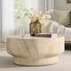 preview thumbnail 1 of 6, HULALA HOME Amagoya Modern 32"W Concrete Top Full Assembly Round Coffee Table Natural