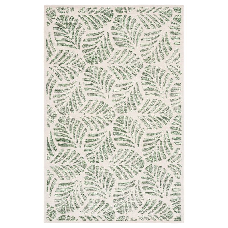 Martha Stewart by SAFAVIEH Handmade Samuela Wool Rug - 6' Square - Ivory/Green