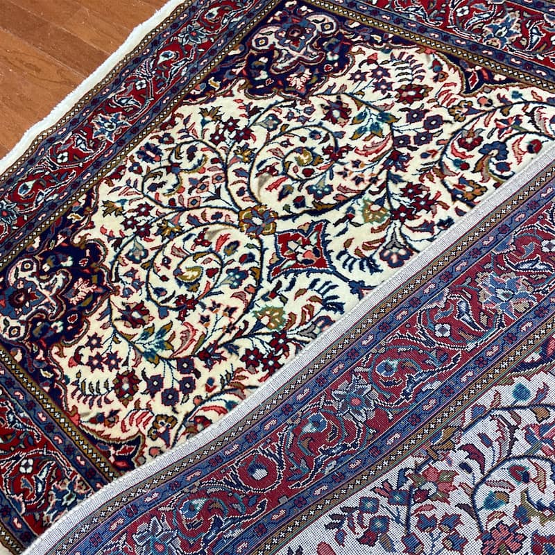HERAT ORIENTAL Handmade Qum Wool Rug - 4'5" x 7'1"