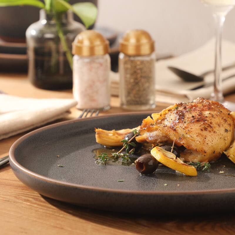 Gibson Elite Abbey Circle 12 Piece (Service for 4) Reactive Matte Glaze Dishes Stoneware Ceramic Dinnerware Set