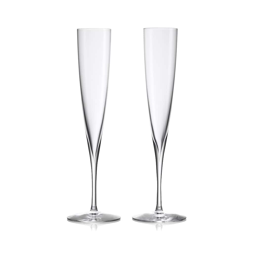 Waterford Crystal Elegance Champagne Trumpet Flute Glass, Set of 2 - Clear