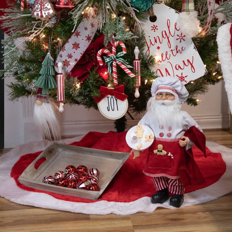 16" Chef Santa with Cookies and Napkin Christmas Figure