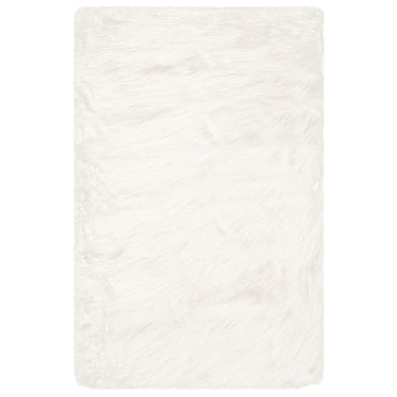 SAFAVIEH Faux Sheep Silke Skin 2.4-inch Thick Rug - 2'6" x 4' - Ivory