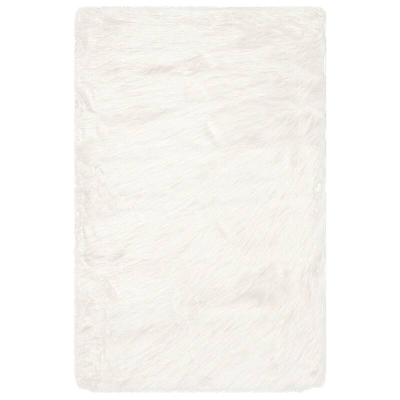 SAFAVIEH Faux Sheep Skin Alexandria 2.4-inch Thick Rug - 2'6" x 4' - Ivory - Rectangle