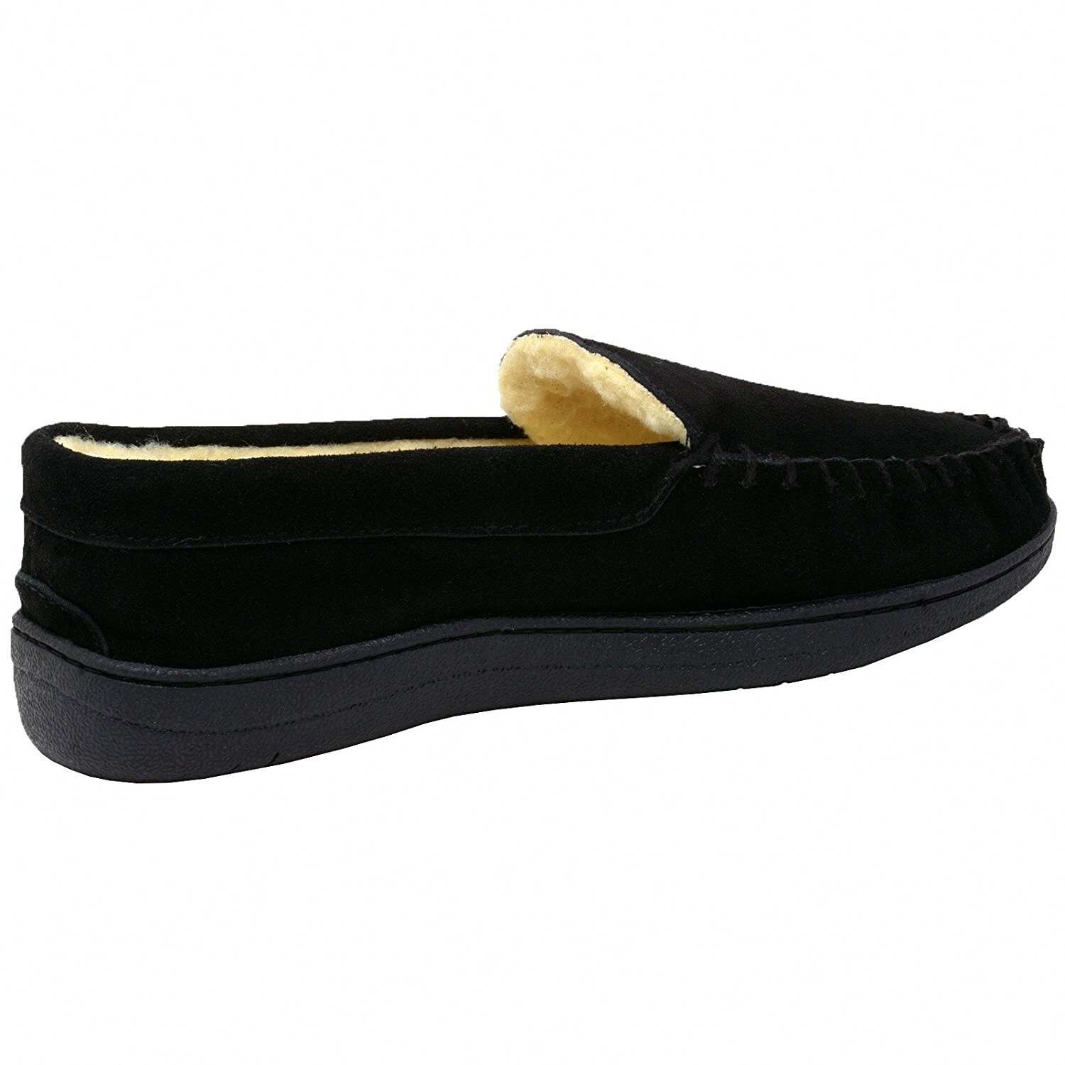 alpine swiss yukon mens suede shearling moccasin slippers
