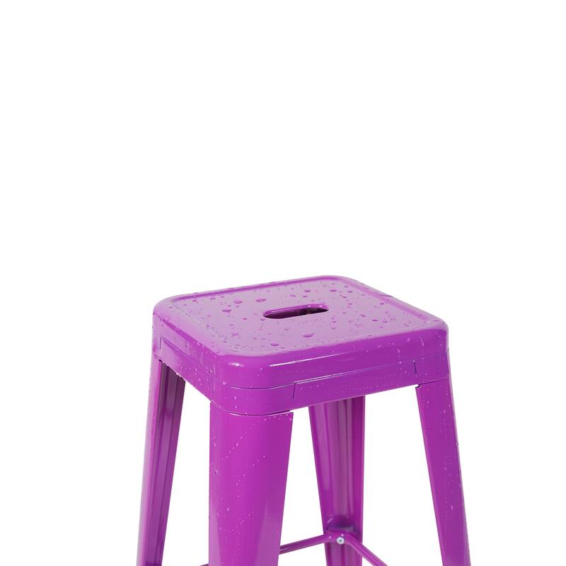 AC Pacific 30 Inch Industrial Stackable Metal BarStools Set of 4